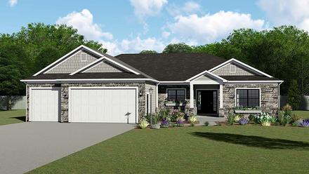 Country Ranch Traditional Elevation of Plan 50655