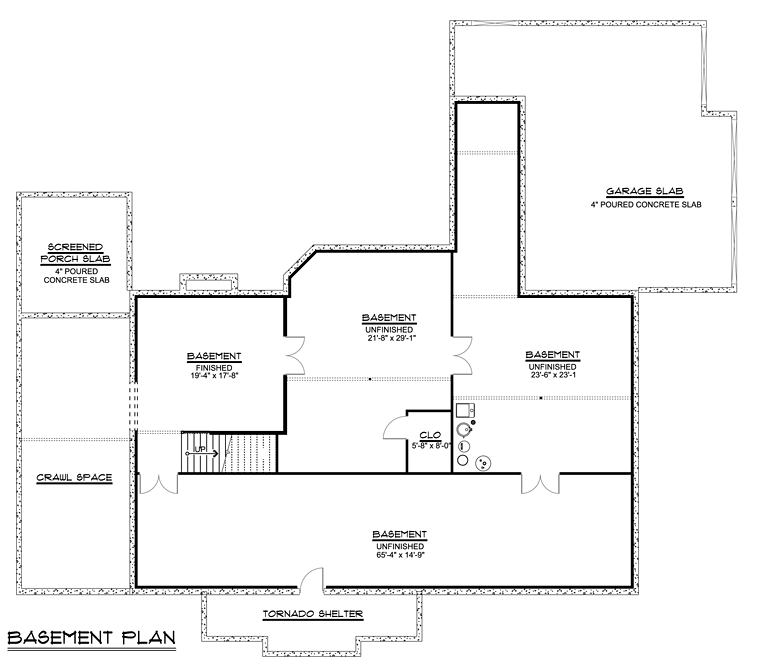 Cottage Country Ranch Lower Level of Plan 50656