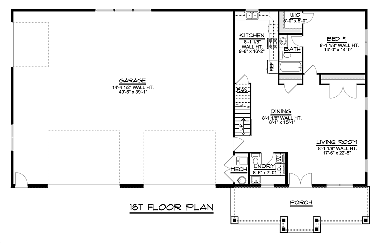Barndominium Cottage Country Craftsman Level One of Plan 50661