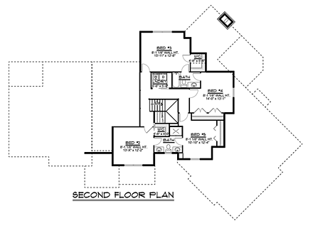 House Plan 50662 Second Level Plan