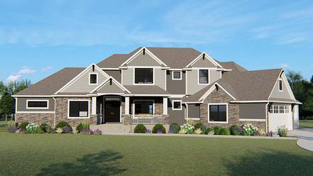 Country Craftsman Traditional Elevation of Plan 50662