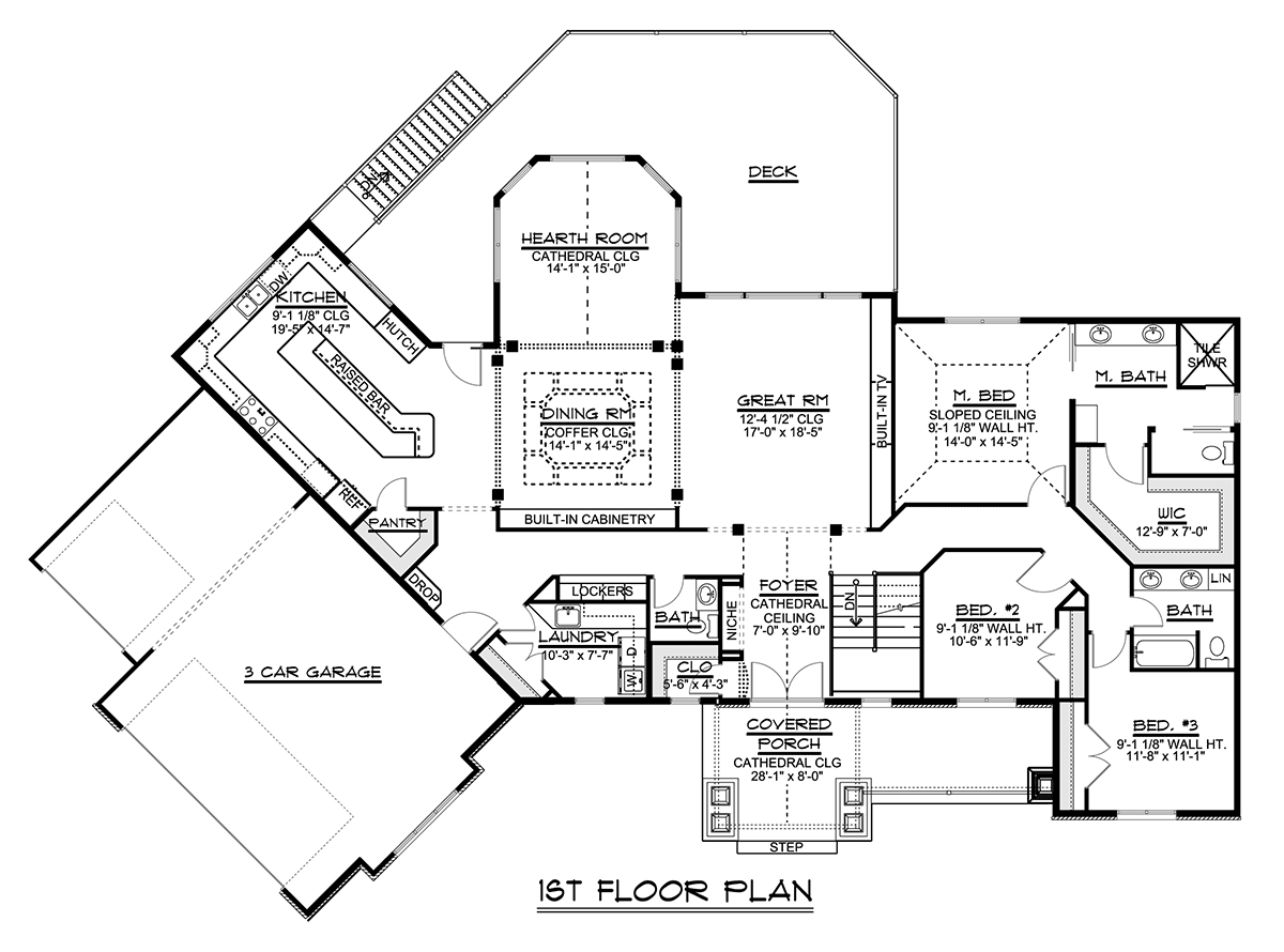 Cottage Craftsman Traditional Level One of Plan 50663