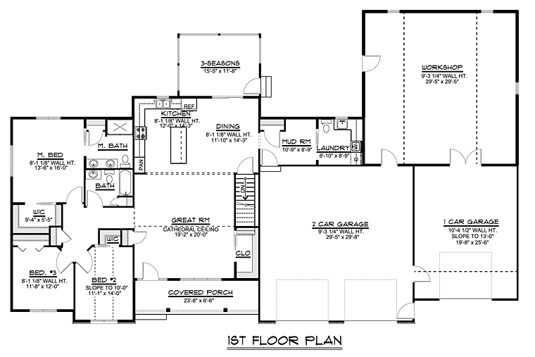 Country Ranch Traditional Level One of Plan 50664