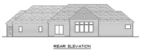 Country Craftsman Traditional Rear Elevation of Plan 50671