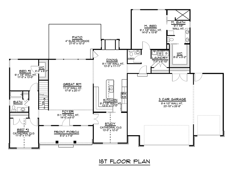 Ranch Traditional Level One of Plan 50673