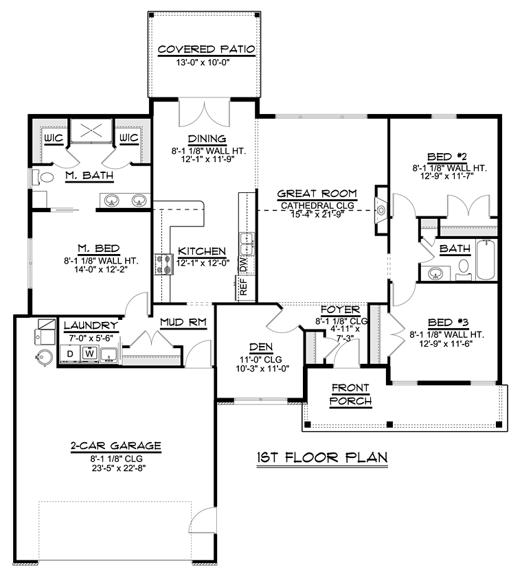 Craftsman Ranch Level One of Plan 50674