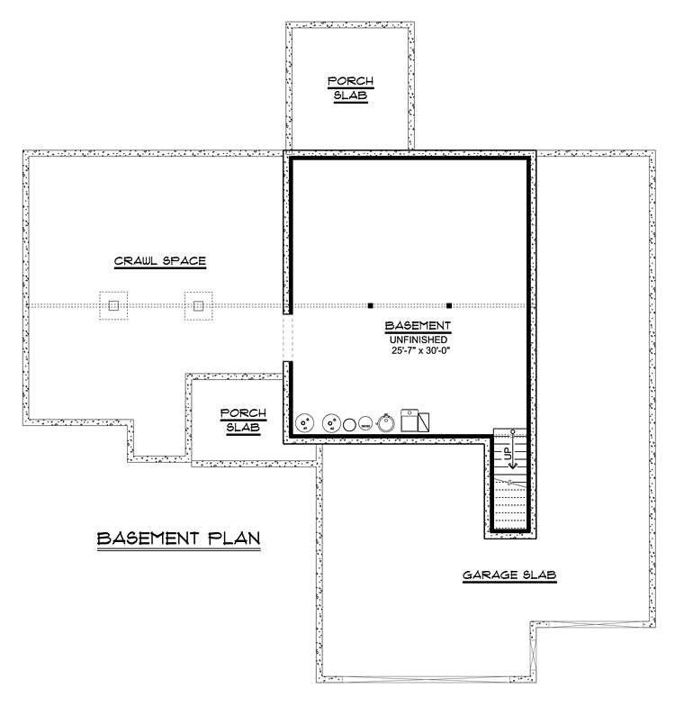 Ranch Traditional Lower Level of Plan 50675
