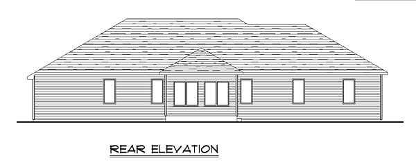 Ranch Traditional Rear Elevation of Plan 50675