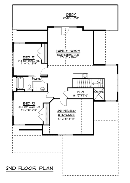 House Plan 50677 Second Level Plan