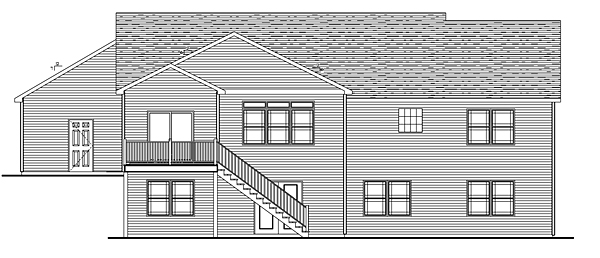 Craftsman Traditional Rear Elevation of Plan 50679