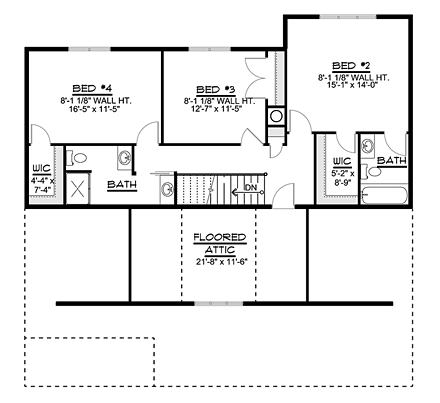 House Plan 50680 Second Level Plan