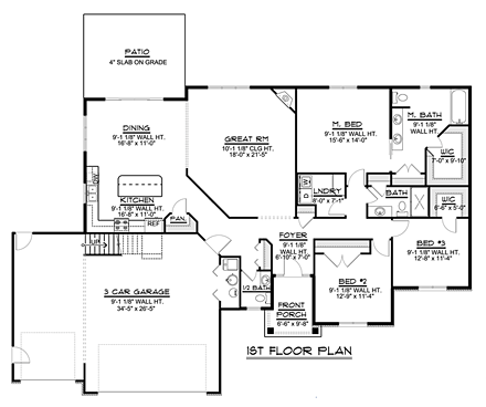 House Plan 50681 First Level Plan