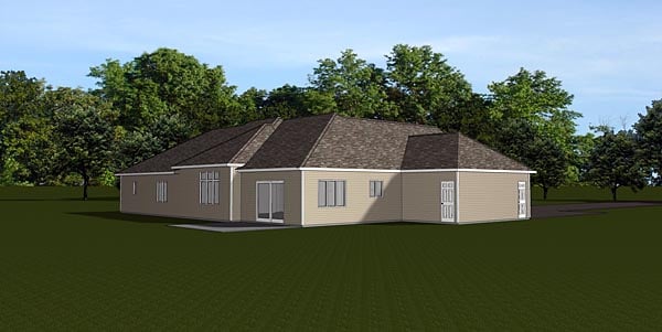 Ranch Traditional Rear Elevation of Plan 50681