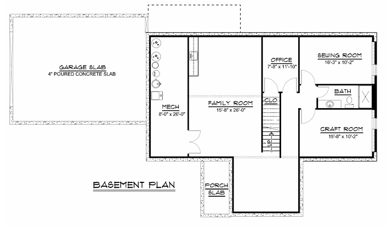 Contemporary Country Southern Lower Level of Plan 50684