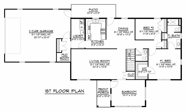 Contemporary Country Southern Level One of Plan 50684