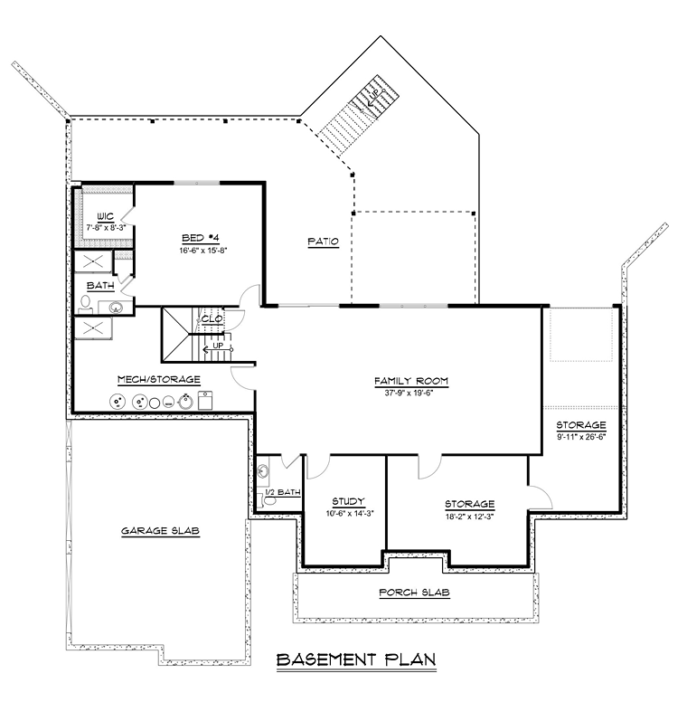 Bungalow Cottage Country Craftsman Lower Level of Plan 50685