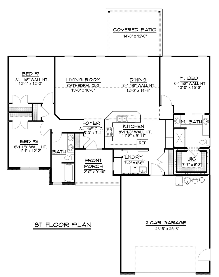 Ranch Traditional Level One of Plan 50686