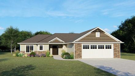Ranch Traditional Elevation of Plan 50686