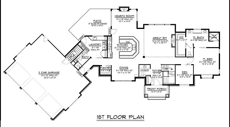 Craftsman Traditional Level One of Plan 50687