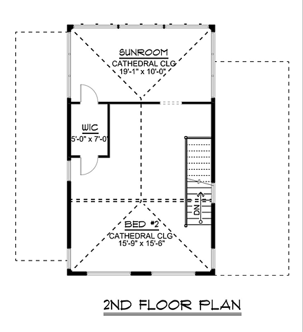 House Plan 50688 Second Level Plan