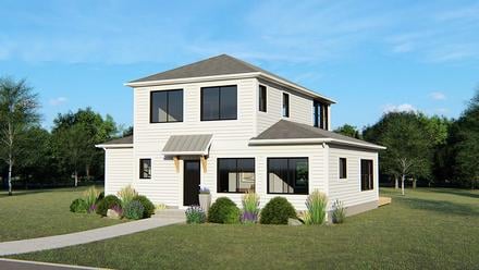 Colonial Contemporary Traditional Elevation of Plan 50688