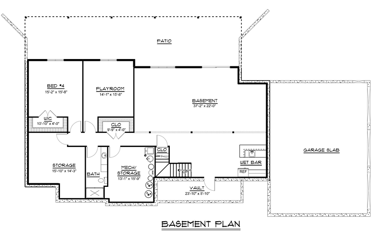 Country Craftsman Ranch Traditional Lower Level of Plan 50690