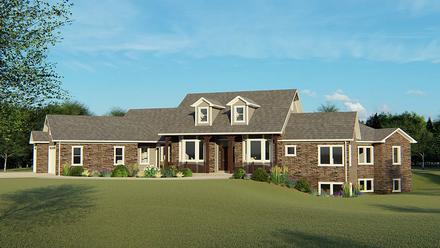 Country Ranch Southern Elevation of Plan 50695