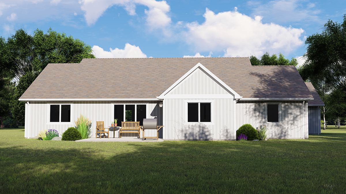Ranch Traditional Rear Elevation of Plan 50698