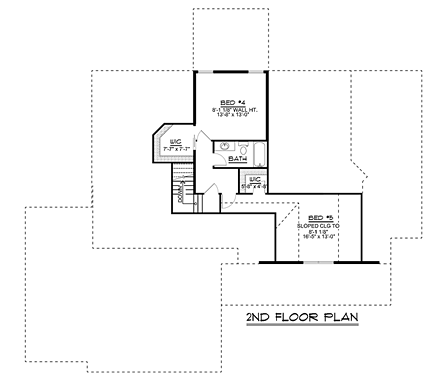 House Plan 50699 Second Level Plan