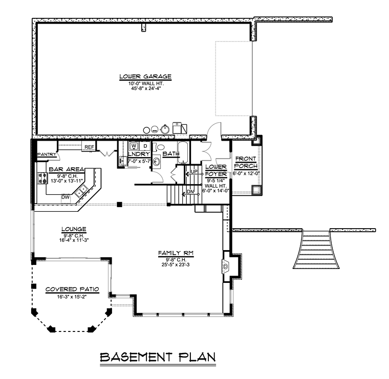 Coastal Traditional Lower Level of Plan 50700