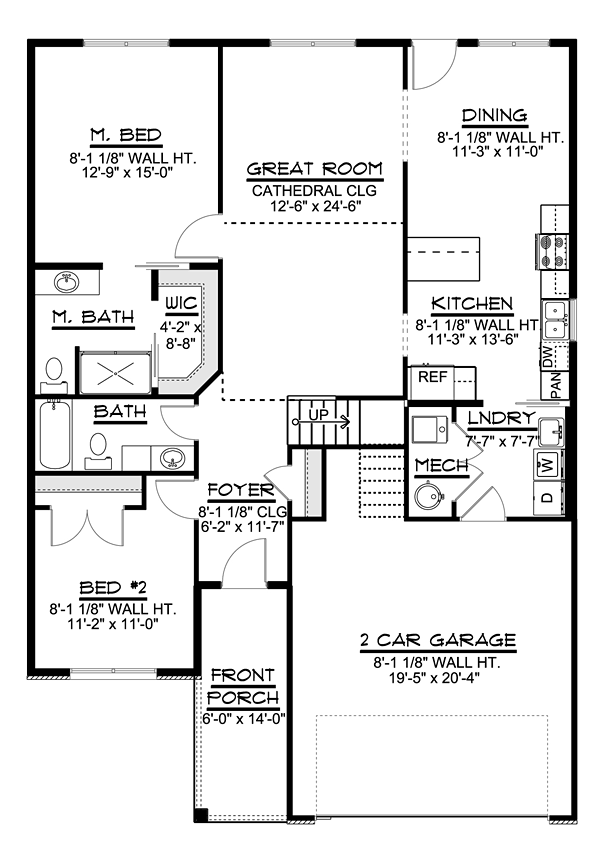 Craftsman Traditional Level One of Plan 50701