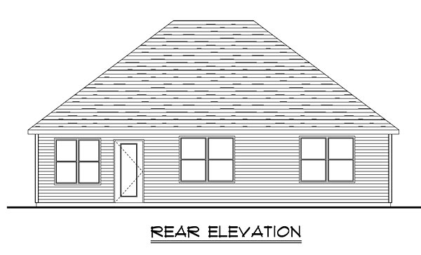 Craftsman Traditional Rear Elevation of Plan 50701