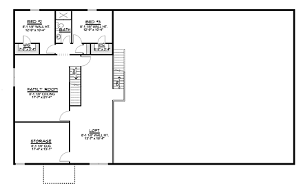 House Plan 50702 Second Level Plan