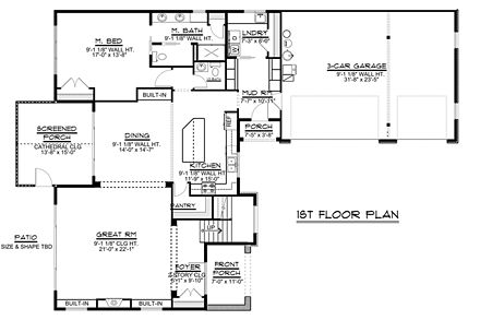 House Plan 50711 First Level Plan