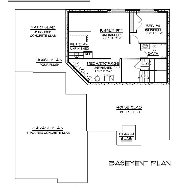 Cottage Country Southern Traditional Lower Level of Plan 50712