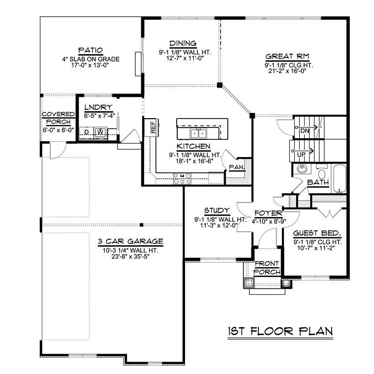 Cottage Country Southern Traditional Level One of Plan 50712