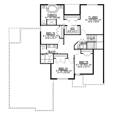 House Plan 50712 Second Level Plan