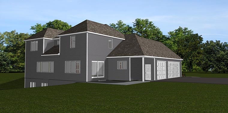 Cottage Country Southern Traditional Rear Elevation of Plan 50712