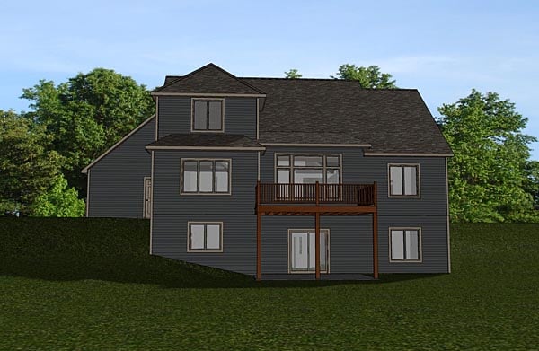 Bungalow Cottage Country Craftsman Southern Traditional Tudor Rear Elevation of Plan 50713