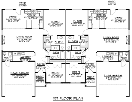 Multi-Family Plan 50723 First Level Plan