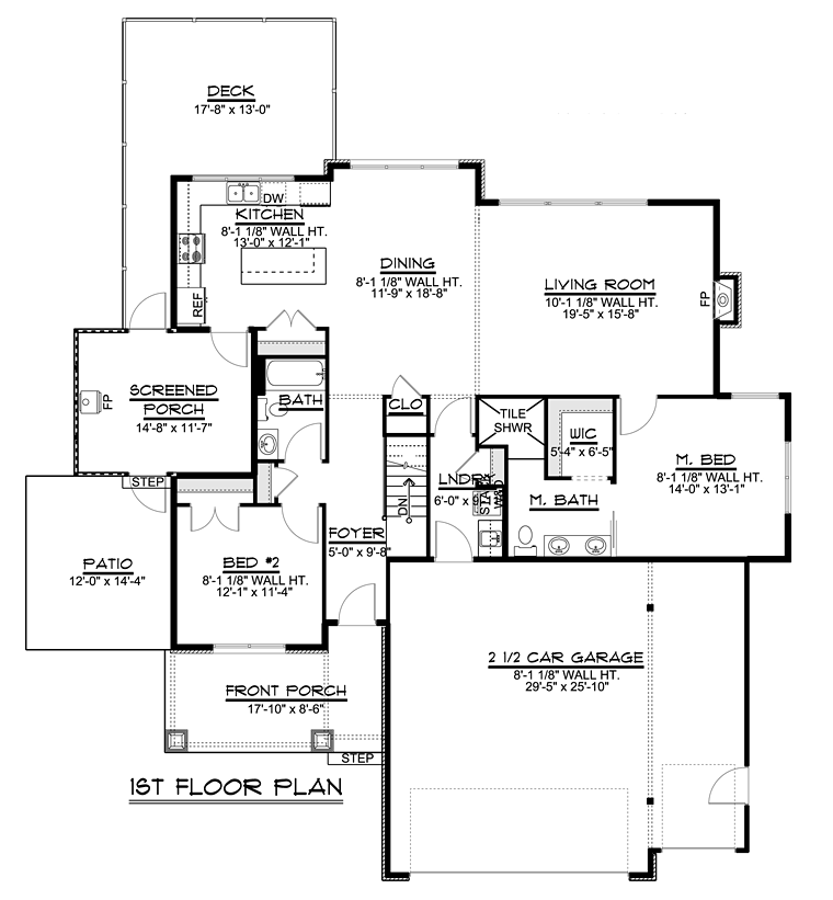 Cottage Country Craftsman Traditional Level One of Plan 50725