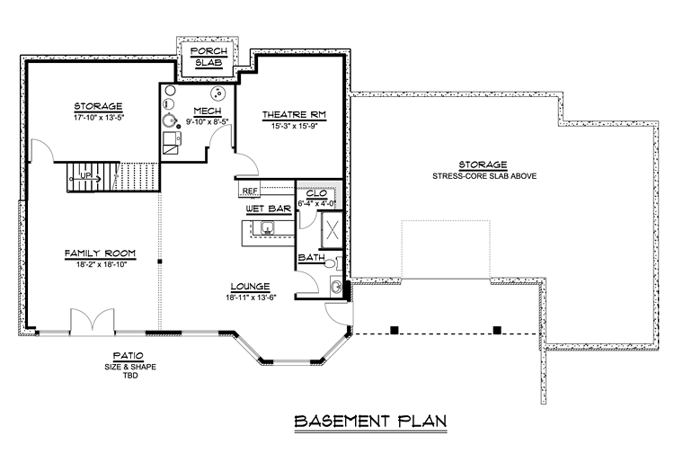 Traditional Lower Level of Plan 50727