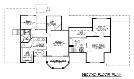 House Plan 50727 Second Level Plan