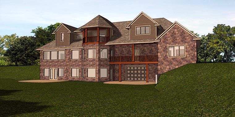 Traditional Rear Elevation of Plan 50727