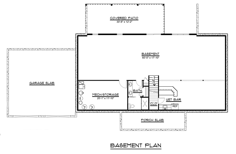 Cottage Craftsman Ranch Lower Level of Plan 50732