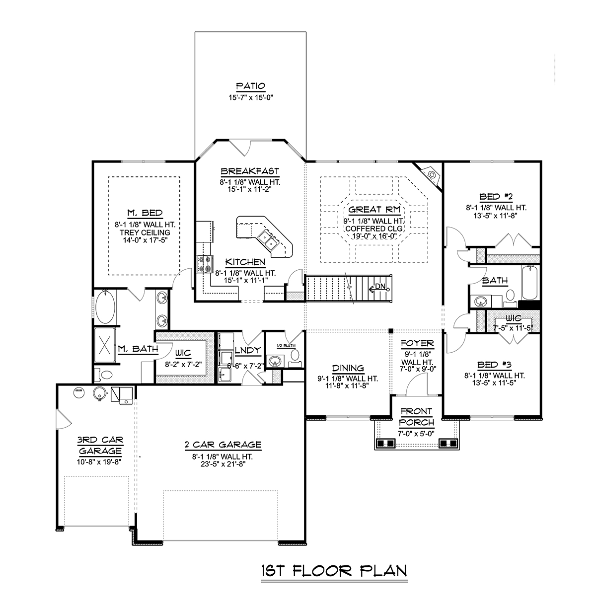 Craftsman Ranch Traditional Lower Level of Plan 50734