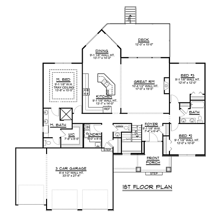 House Plan 50736 First Level Plan