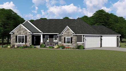 Craftsman Ranch Elevation of Plan 50737