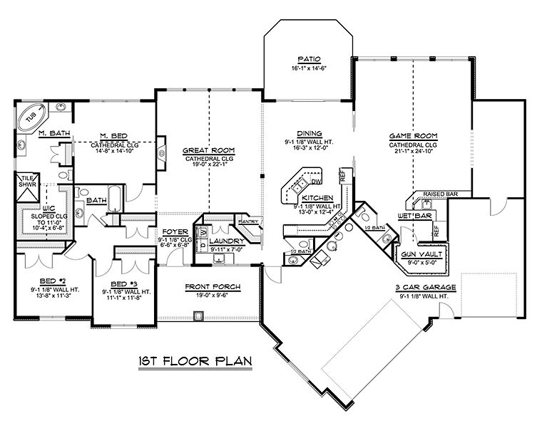 Ranch Traditional Level One of Plan 50740