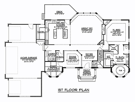 House Plan 50743 First Level Plan